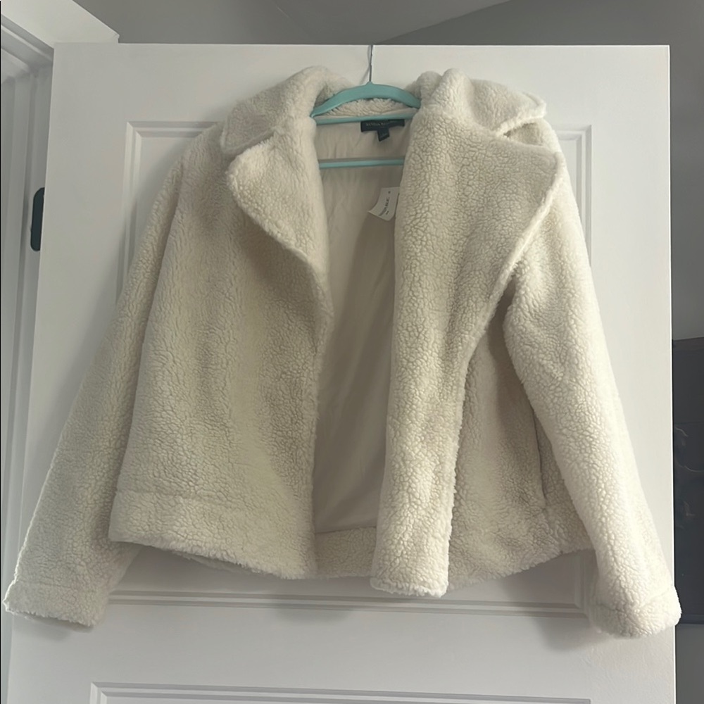 Women's White Sherpa Jacket